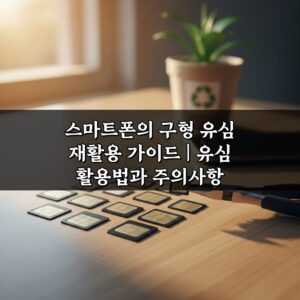 스마트폰의 구형 유심 재활용 가이드 | 유심 활용법과 주의사항