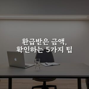 환급받은 금액, 확인하는 5가지 팁